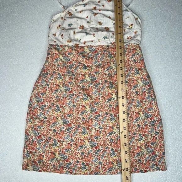 American Eagle White Orange Floral High Neck Mini Dress Size XS NWOT - Picture 5 of 10